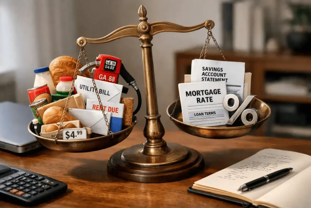 Things impacted by inflation and interest rates on weighing scale